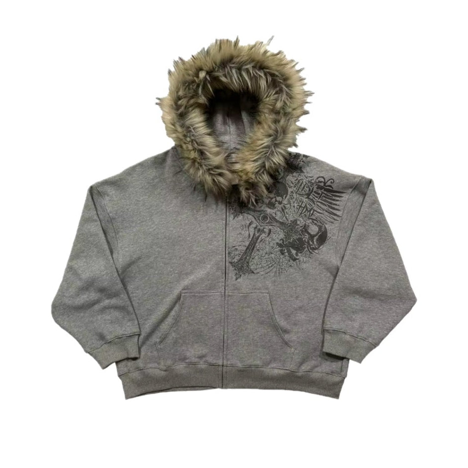 Wolf hoodie grey