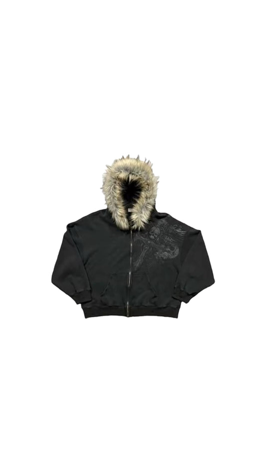 Wolf hoodie black