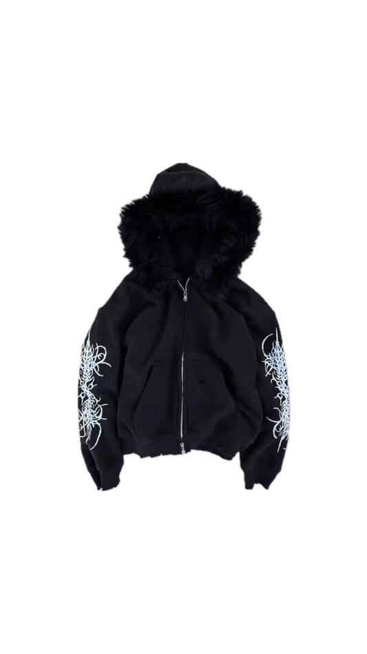 Wolf blacked ziphoodie